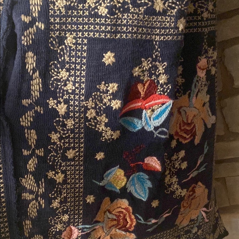 Paparazzi Womens Multicolor Floral Embroidered Knitted Cardigan Sweater Size L - Picture 9 of 13